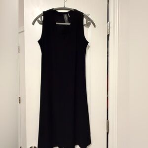 Norma Kamali Black Sleeveless Midi Shift Dress